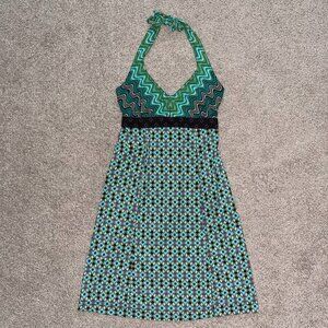 Athleta Vintage Halter Babydoll Midi Dress Womens Size 4 Boho Y2K Activewear